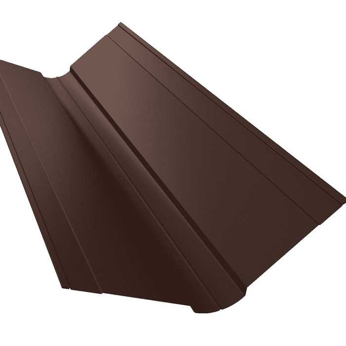 Планка ендовы верхней фигурной 150x150 0,5 Quarzit RAL 8017 шоколад