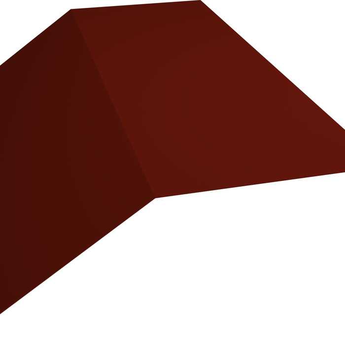 Планка конька плоского 190х190 0,5 GreenCoat Pural BT с пленкой RR 29 красный (RAL 3009 оксидно-красный)