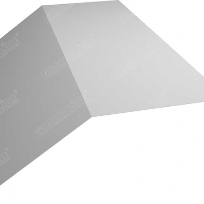 Планка конька плоского 190х190 0,5 Satin с пленкой RAL 9003 сигнальный белый