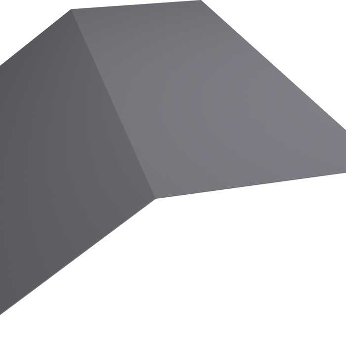 Планка конька плоского 190х190 0,45 PE с пленкой RAL 7004 сигнальный серый