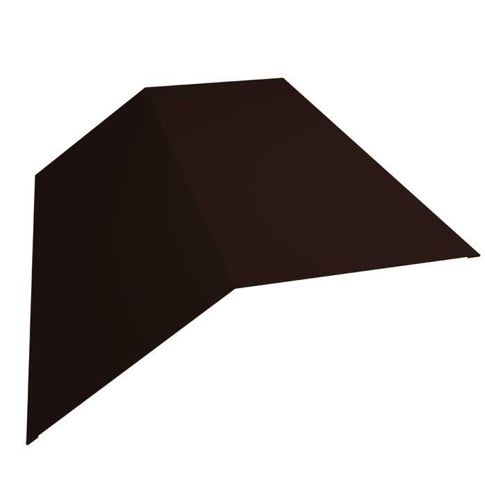 Планка конька плоского 190х190 0,5 GreenCoat Pural BT, matt RR 887 шоколадно-коричневый (RAL 8017 шоколад)