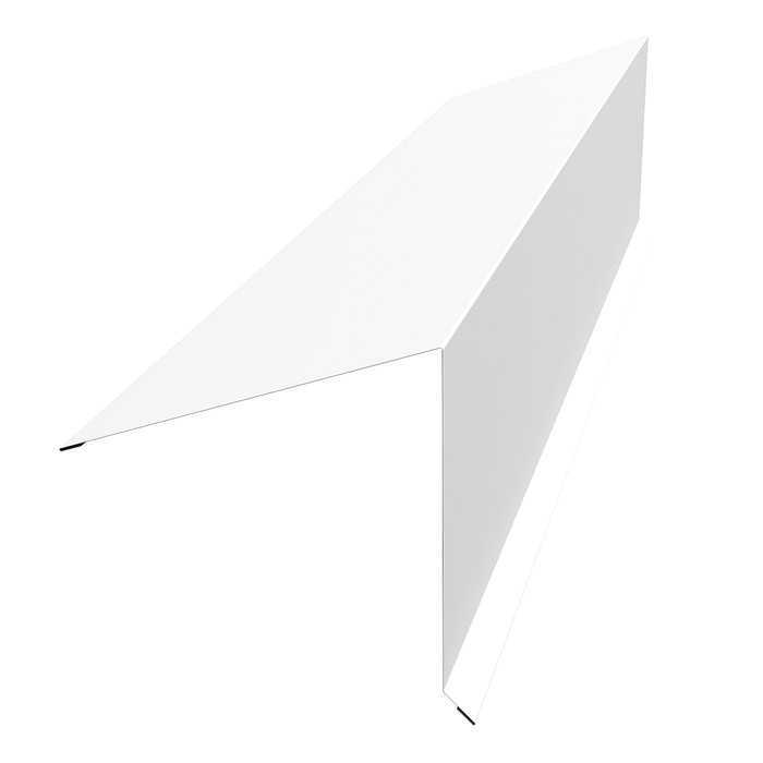 Планка конька односкатной кровли 180x160 0,45 PE с пленкой RAL 9003 сигнальный белый