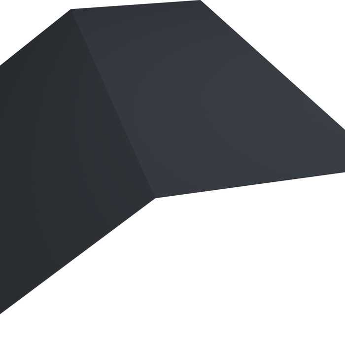Планка конька плоского 145х145 0,5 Quarzit с пленкой RAL 7024 мокрый асфальт