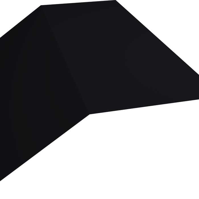 Планка конька плоского 145х145 0,5 GreenCoat Pural BT, matt RR 33 черный (RAL 9005 черный)