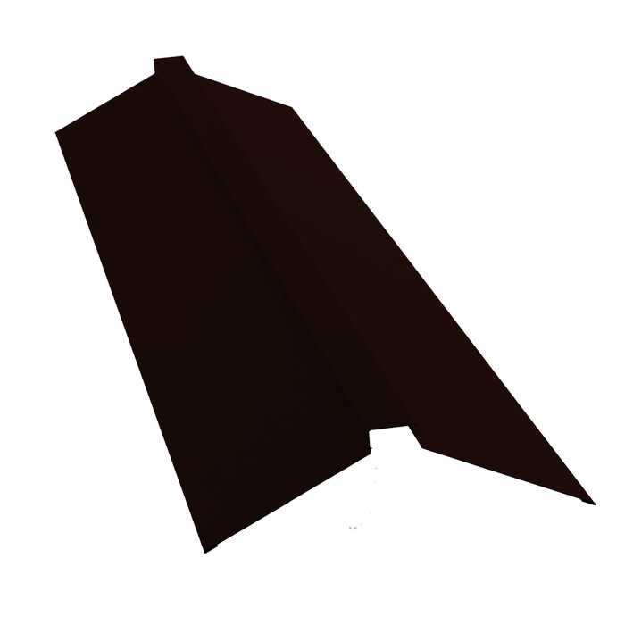 Планка конька плоского 150х40х150 0,5 GreenCoat Pural BT, matt RR 32 темно-коричневый (RAL 8019 серо-коричневый)