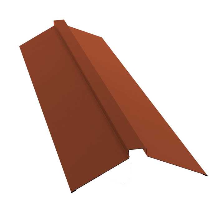Планка конька плоского 150х40х150 0,5 PurLite Мatt RAL 8004 терракота