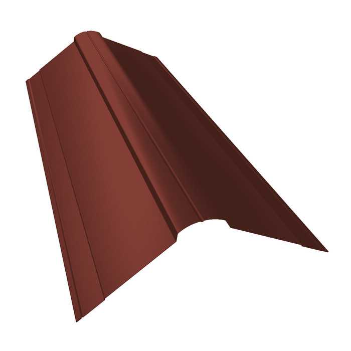 Планка конька фигурного 150x150 0,5 Velur RAL 3009 оксидно-красный