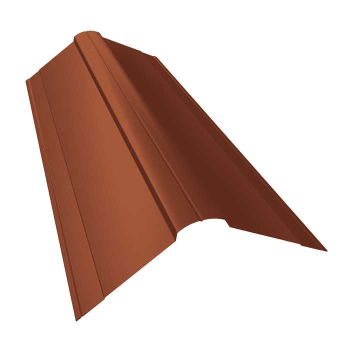 Планка конька фигурного 150x150 0,5 Satin Мatt RAL 8004 терракота