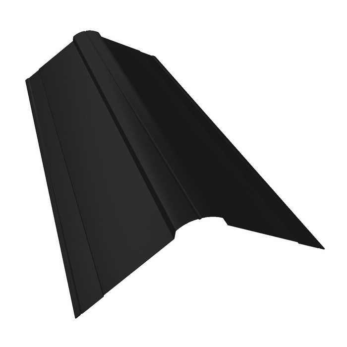 Планка конька фигурного 150x150 0,5 PurLite Мatt RAL 9005 черный