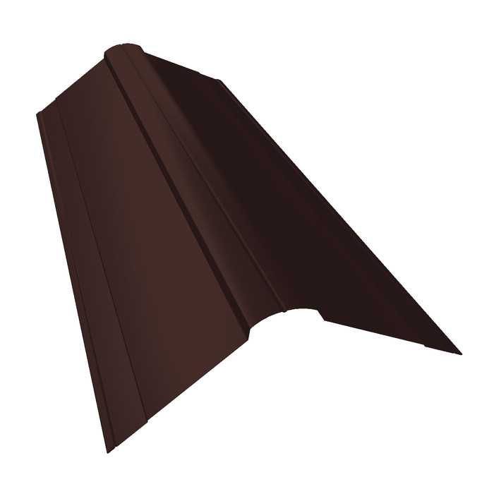 Планка конька фигурного 150x150 0,5 GreenCoat Pural BT RR 887 шоколадно-коричневый (RAL 8017 шоколад)