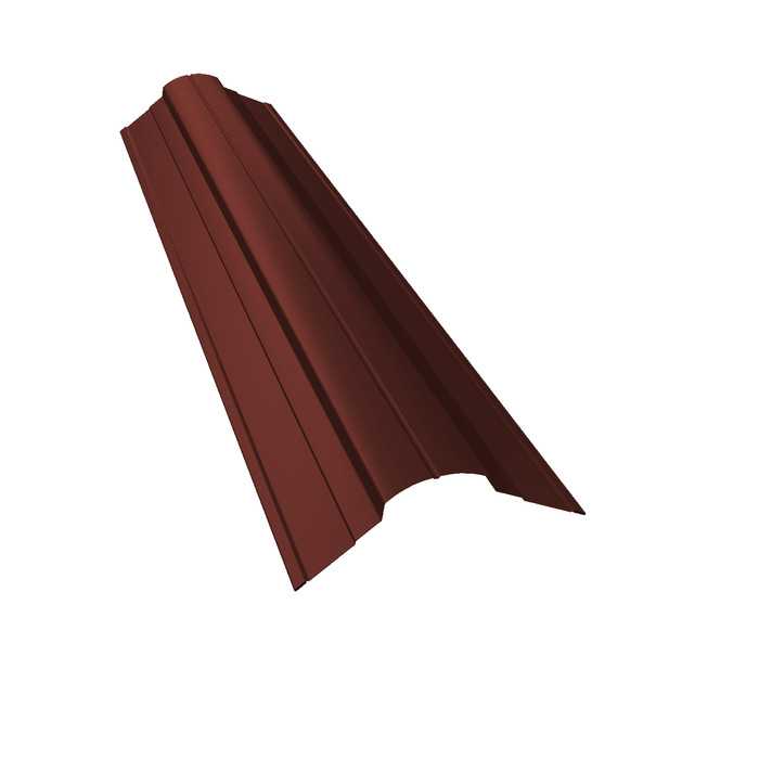 Планка конька фигурного 70x70 0,5 Velur RAL 3009 оксидно-красный