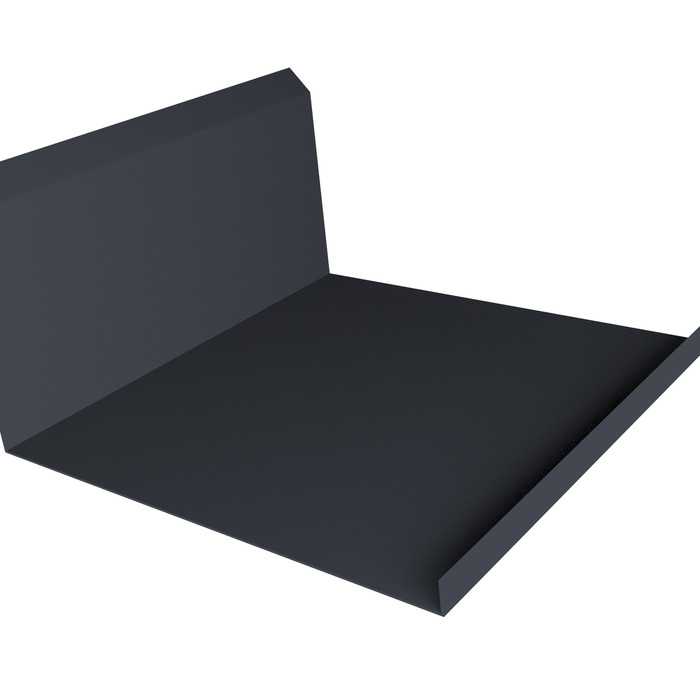 Планка примыкания нижняя 20х122х260х15 0,5 GreenCoat Pural BT, matt RR 23 темно-серый (RAL 7024 мокрый асфальт)
