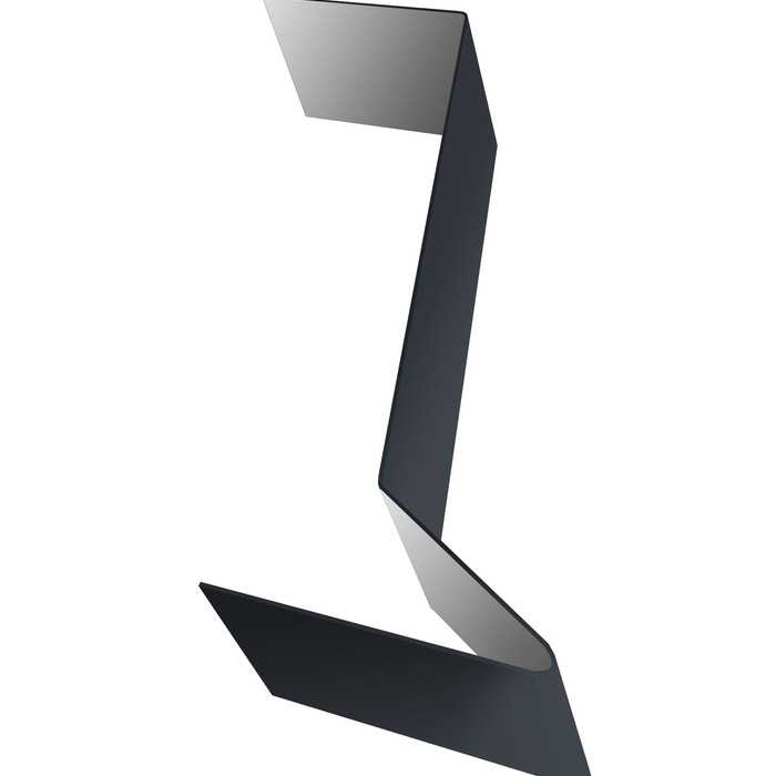 Планка примыкания для мягкой кровли 0,5 Quarzit с пленкой RAL 7024 мокрый асфальт