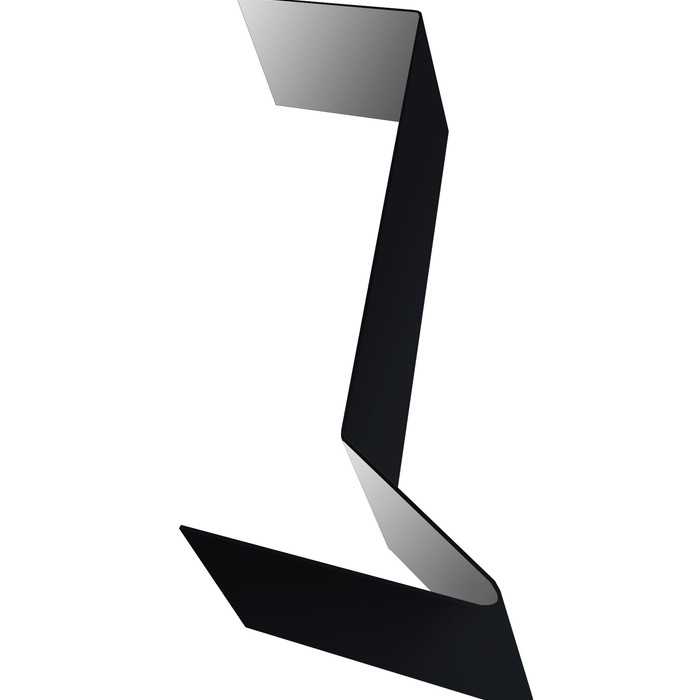 Планка примыкания для мягкой кровли 0,5 Satin с пленкой RAL 9005 черный