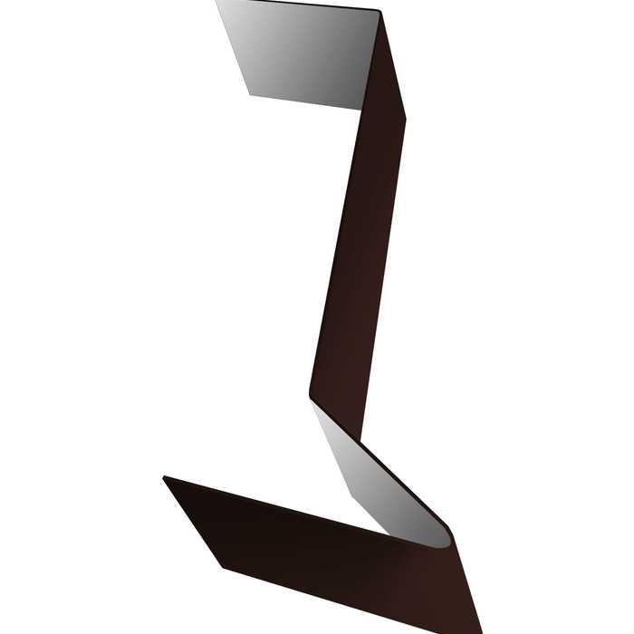 Планка примыкания для мягкой кровли 0,5 Satin с пленкой RAL 8017 шоколад