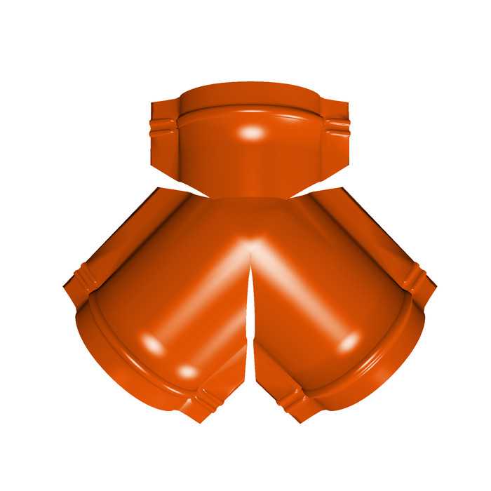 Тройник Y конька полукруглого PE с пленкой RAL 2004 оранжевый