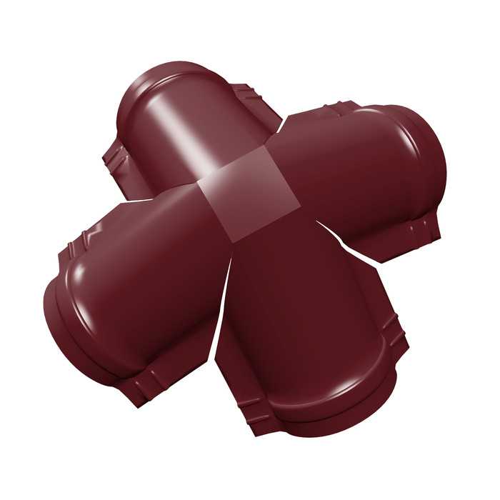 Четверник конька полукруглого Satin с пленкой RAL 3005 красное вино