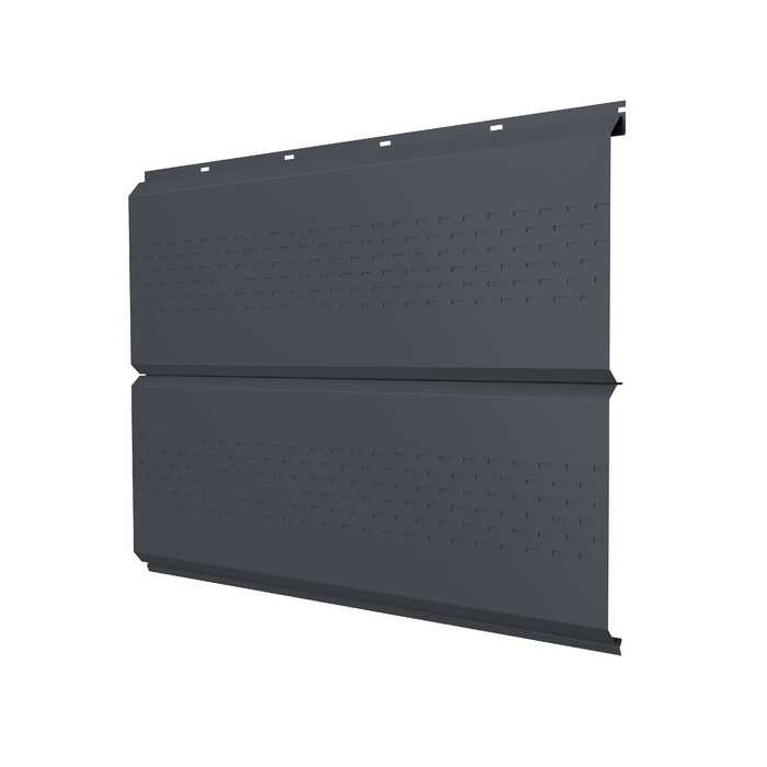 Софит ЭкоБрус new c перфорацией 0,45 Drap ST RAL 7024 мокрый асфальт