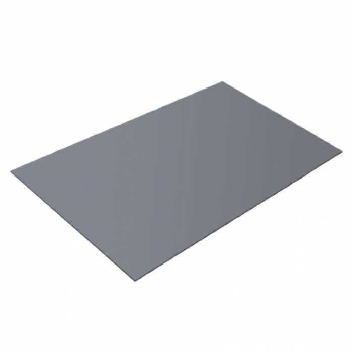 Плоский лист 0,5 Satin с пленкой RAL 9006 бело-алюминиевый