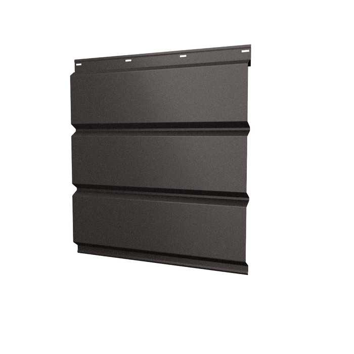 Софит металлический без перфорации 0,5 GreenCoat Pural BT с пленкой RR 32 темно-коричневый (RAL 8019 серо-коричневый)