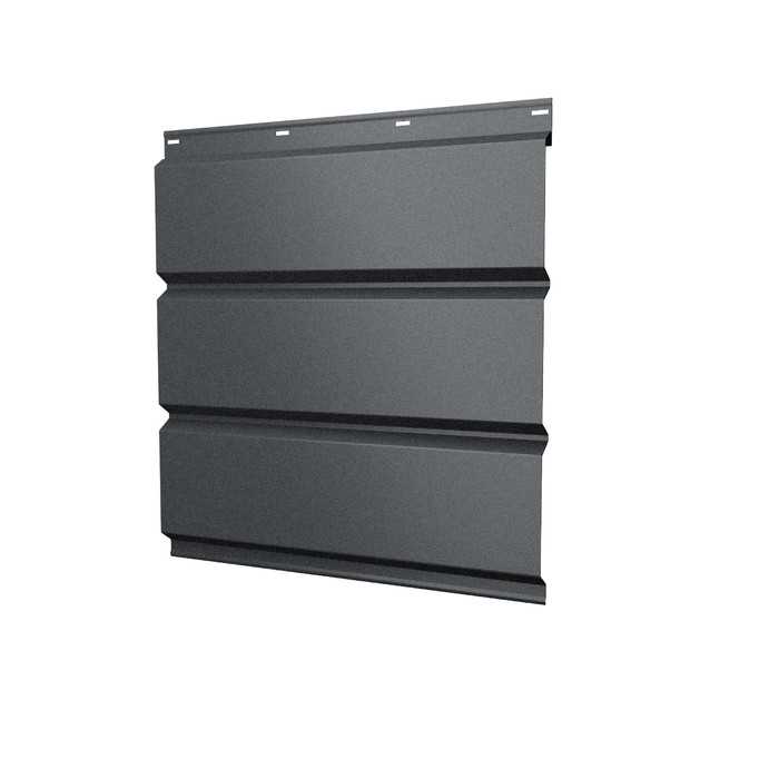 Софит металлический без перфорации 0,5 Rooftop Matte с пленкой RAL 7024 мокрый асфальт