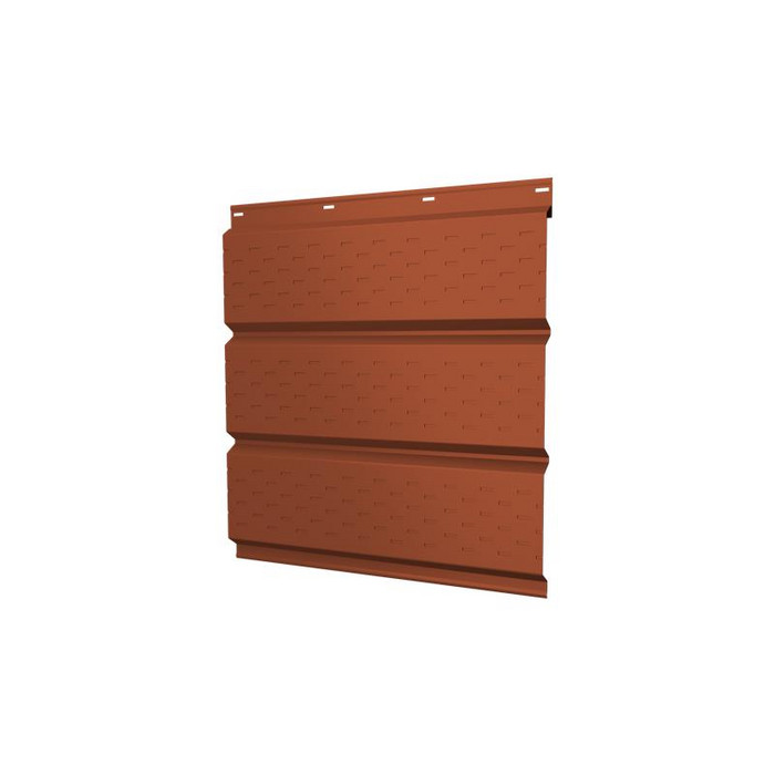 Софит металлический полная перфорация 0,5 Satin Мatt RAL 8004 терракота