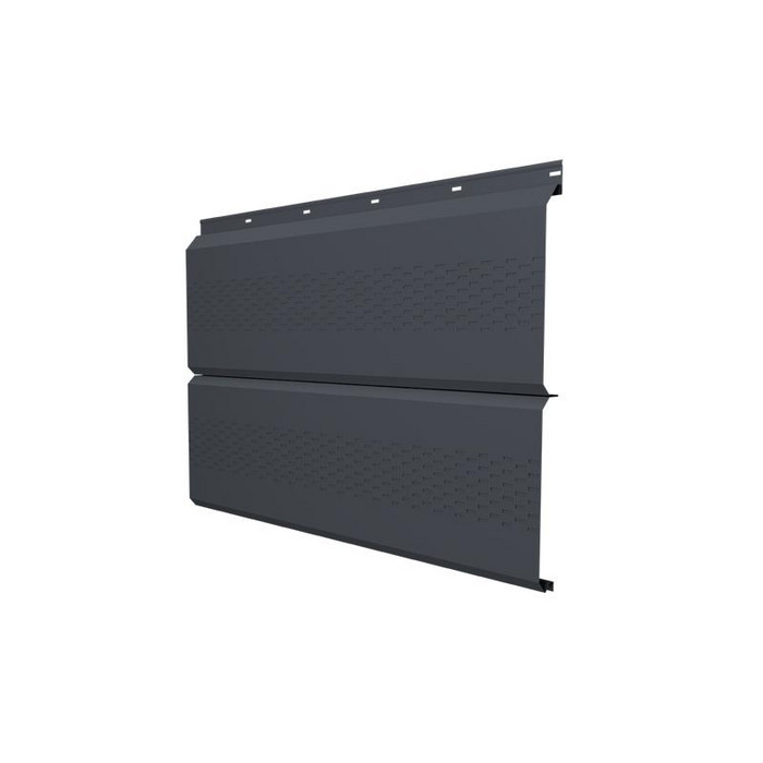 Софит ЭкоБрус с перфорацией 0,345 Grand Line 0,5 Quarzit RAL 7024 мокрый асфальт