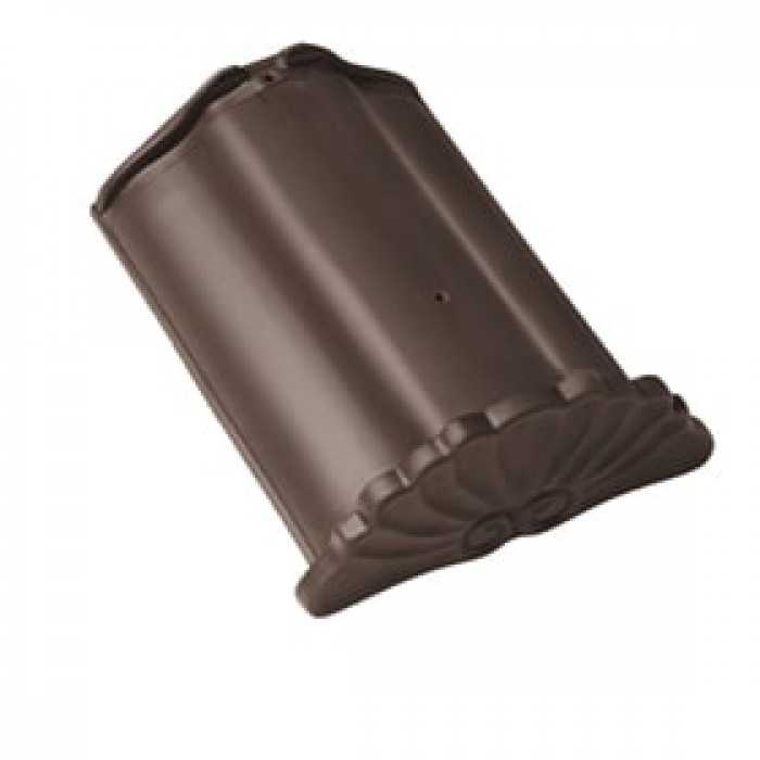 Начальная коньковая черепица Braas Топаз 13V темно-коричневый