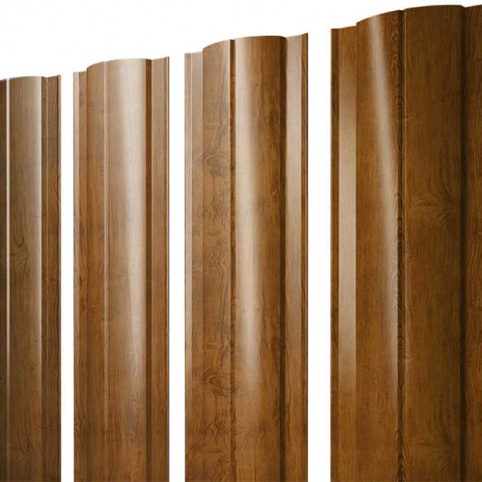 Штакетник Круглый Grand Line 0,45 Print-double Elite Golden Wood Golden Wood | 1.5 м