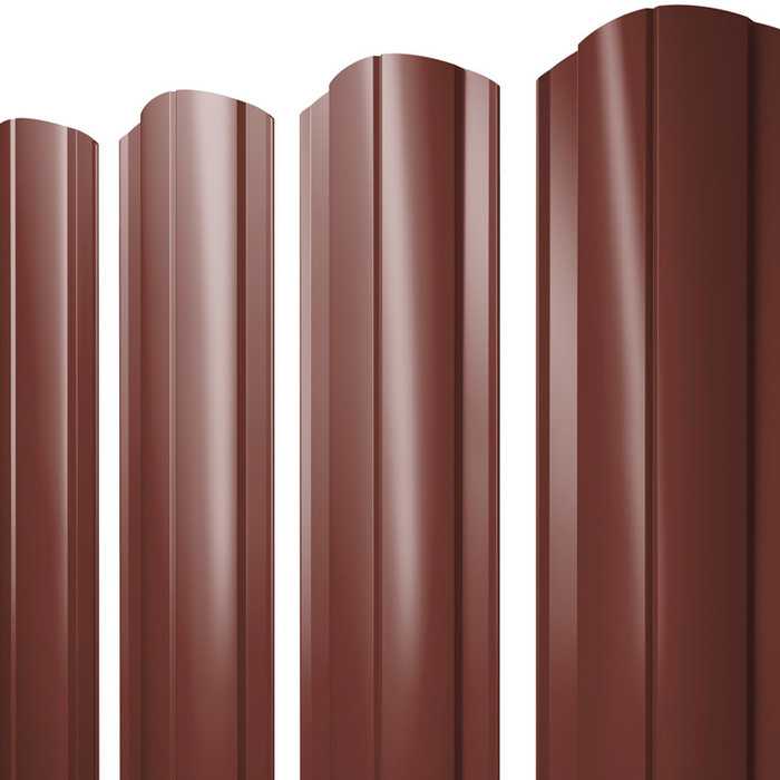 Штакетник Круглый фигурный Grand Line 0,5 Satin RAL3009 Оксидно-Красный