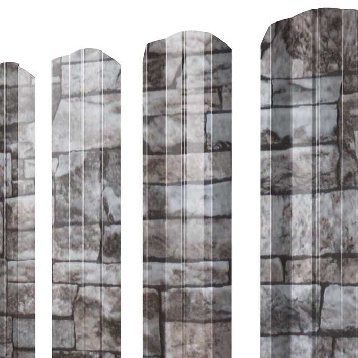 Штакетник М-образный В фигурный Grand Line 0,45 Print Elite Fine Stone Fine Stone