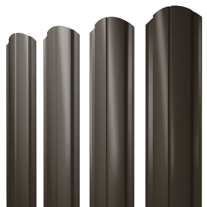 Штакетник Полукруглый Slim фигурный Grand Line 0,5 Satin Matt RR 32 Темно-Коричневый