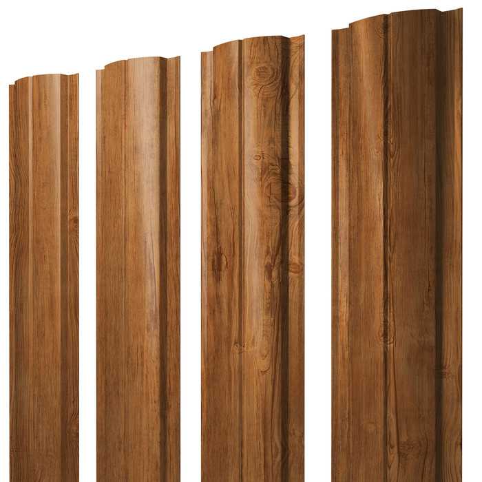 Штакетник Полукруглый Slim Grand Line 0,45 Print-double Elite Golden Wood Golden Wood
