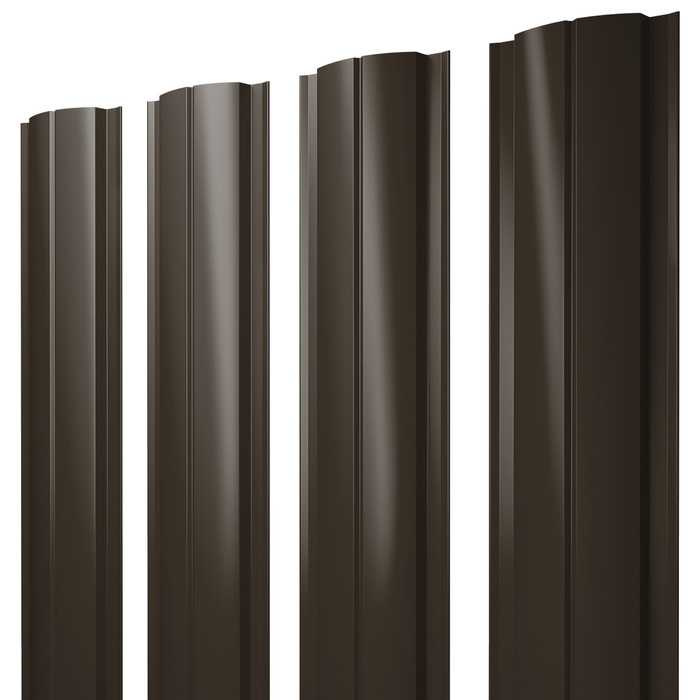 Штакетник Полукруглый Slim Grand Line 0,5 GreenCoat Pural BT, matt RR 32 Темно-Коричневый