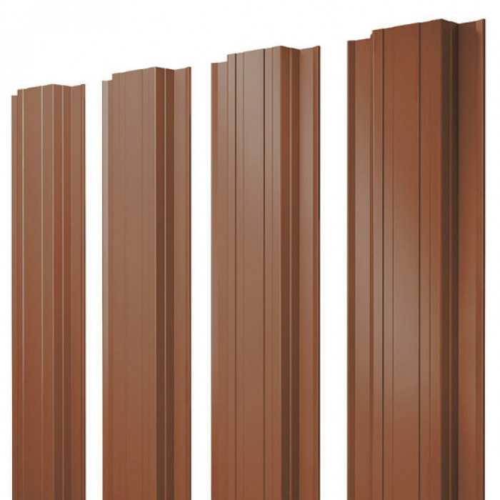 Штакетник Прямоугольный Grand Line 0,45 Drap ST RAL8004 Терракота