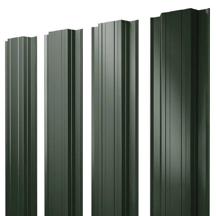 Штакетник Прямоугольный Grand Line 0,5 GreenCoat Pural BT RR 11 Темно-Зеленый, Хромовая Зелень
